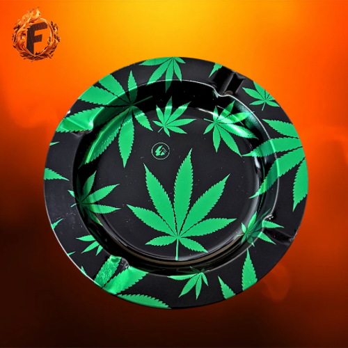 Ashtray Green Leaves rund 14cm
