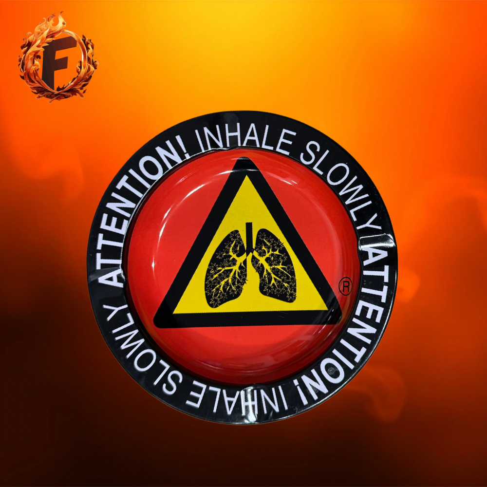 Aschenbecher Inhale Slowly Metal Rund