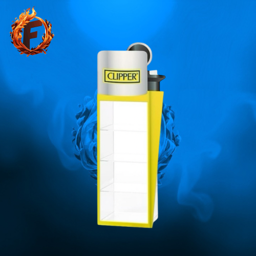 Clipper Feuerzeug Aufsteller Gelb