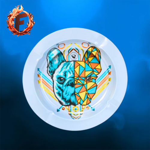 Ashtray Geometrical Animals Dog rund