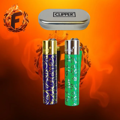 Clipper Metal Green & Blue Pattern