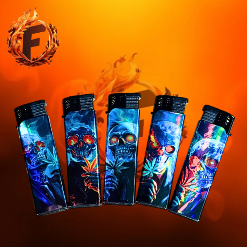 Jet Feuerzeuge 5er Serie Blaze Bones / Tobaliq  Nachfüllbar